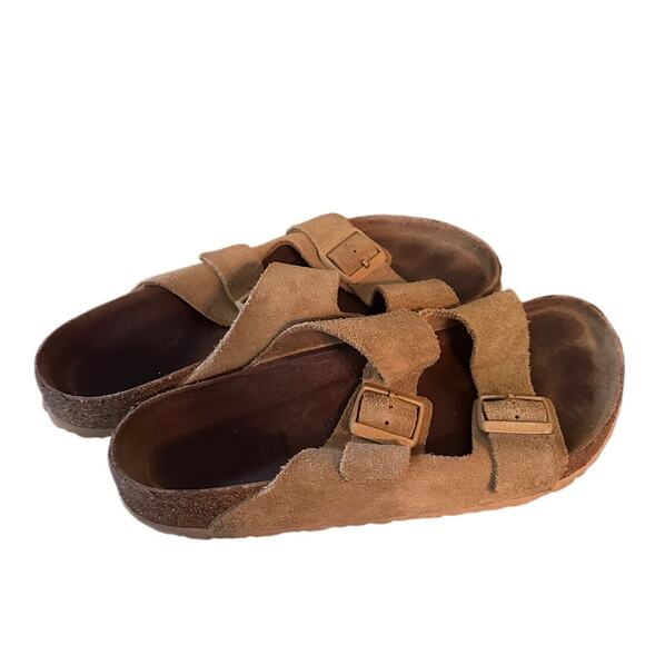 Birkenstock Suede Slip On Flat Slide Sandals Tan Men’s Size Size 42 / US 11-11.5 - Picture 4 of 8